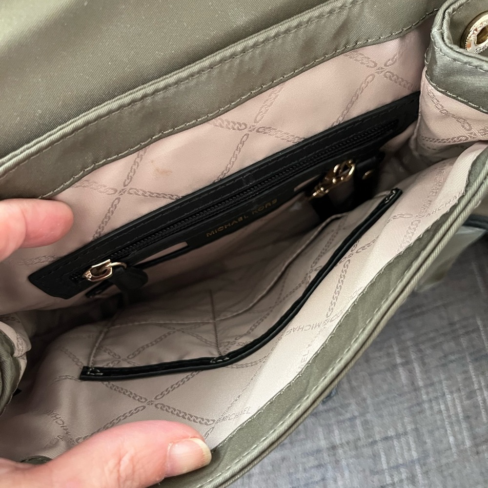 Michael Kors Leila Backpack Nylon Olive Green. Excellent used condition. - Picture 4 of 5